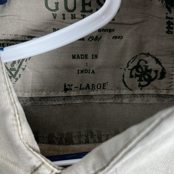 Army green long sleeve button down by Guess - Picture 4 of 4